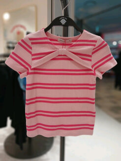 골지 리본 반팔티 PK 86339-331-73